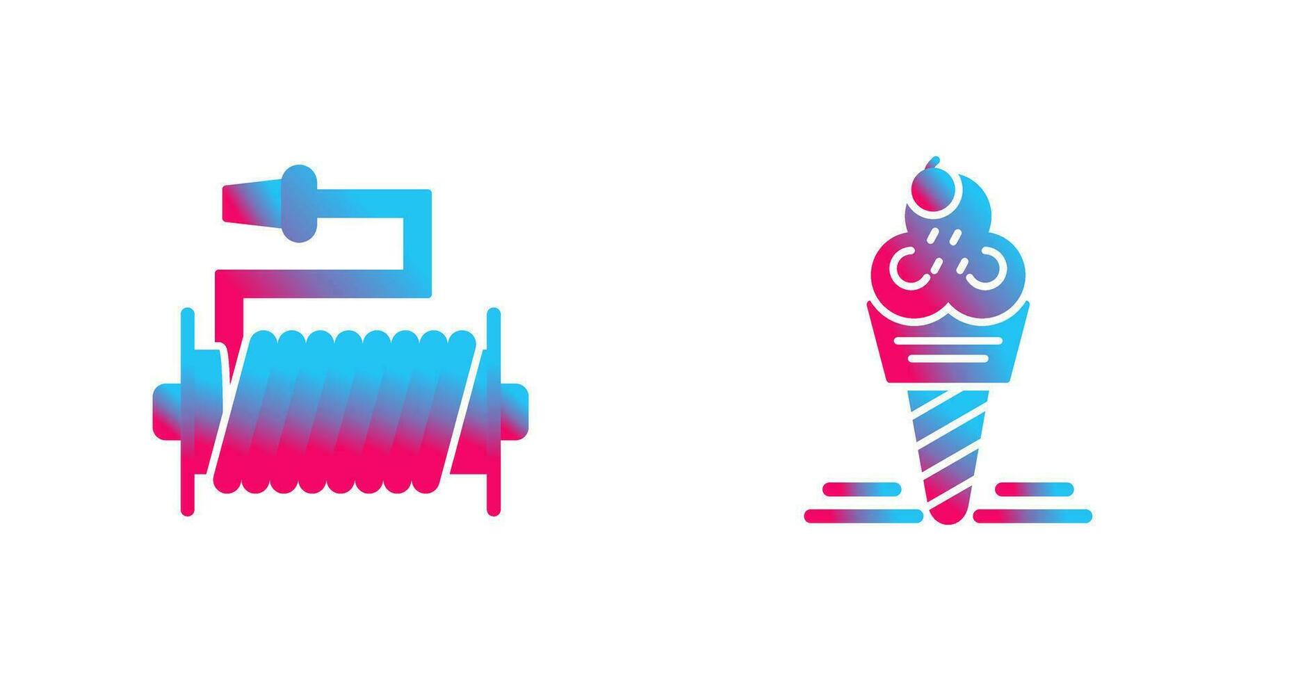 Water Hose and Ice Cream Icon vector