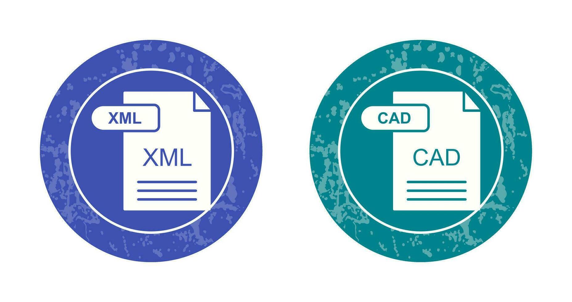 XML and CAD Icon vector