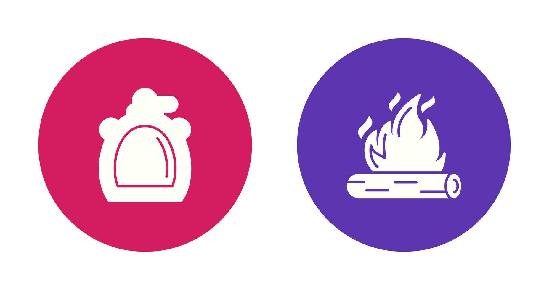 Canteen and Bonfire Icon vector