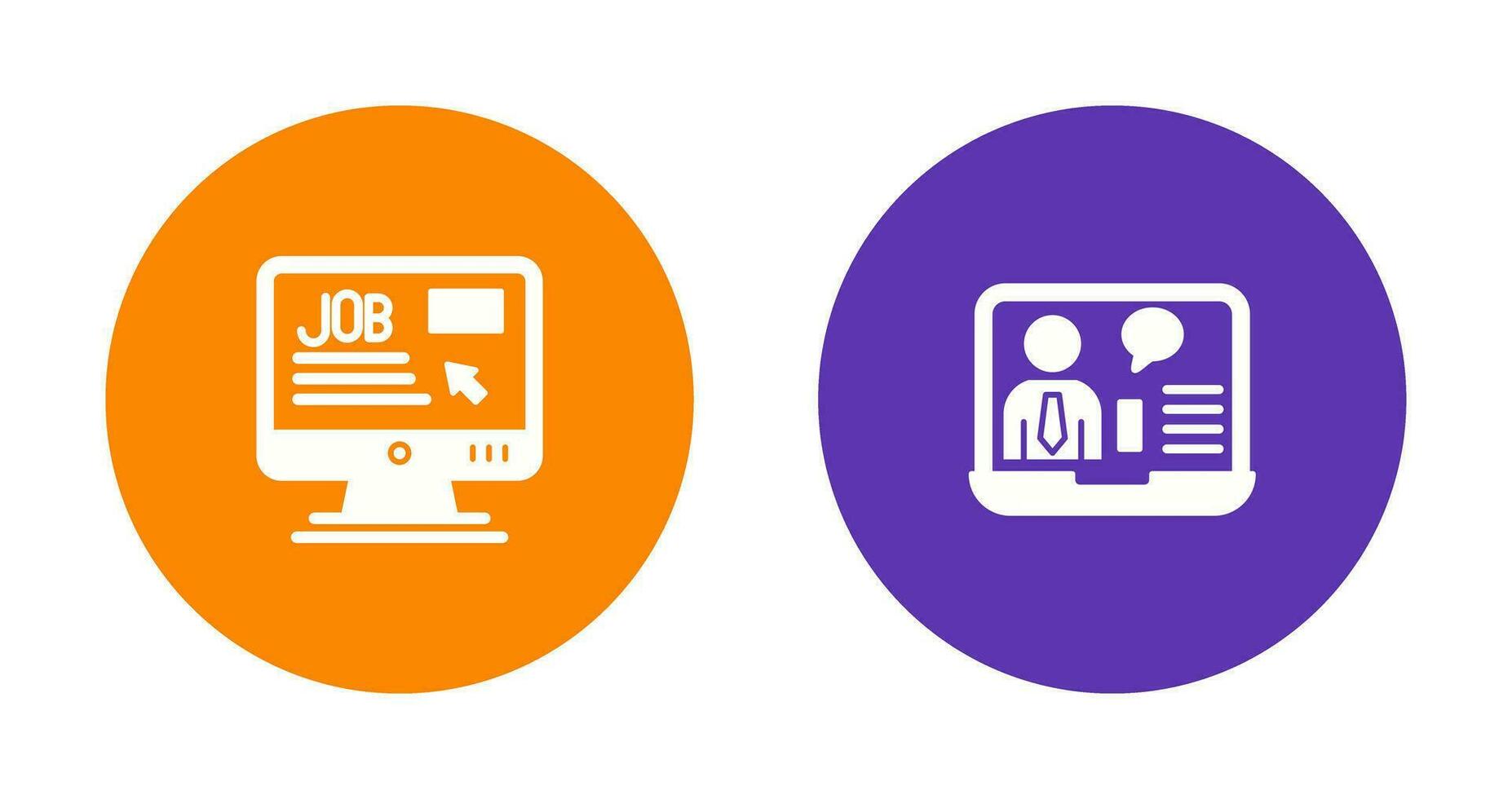 Online Job and Online Job Interview Icon vector