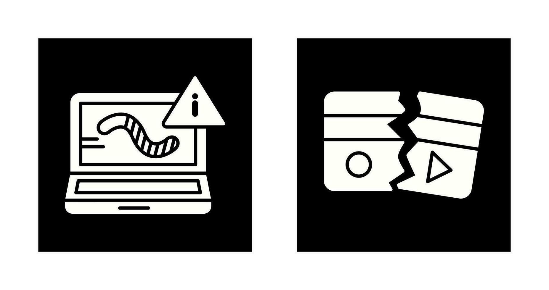 Worm and Broken Icon vector