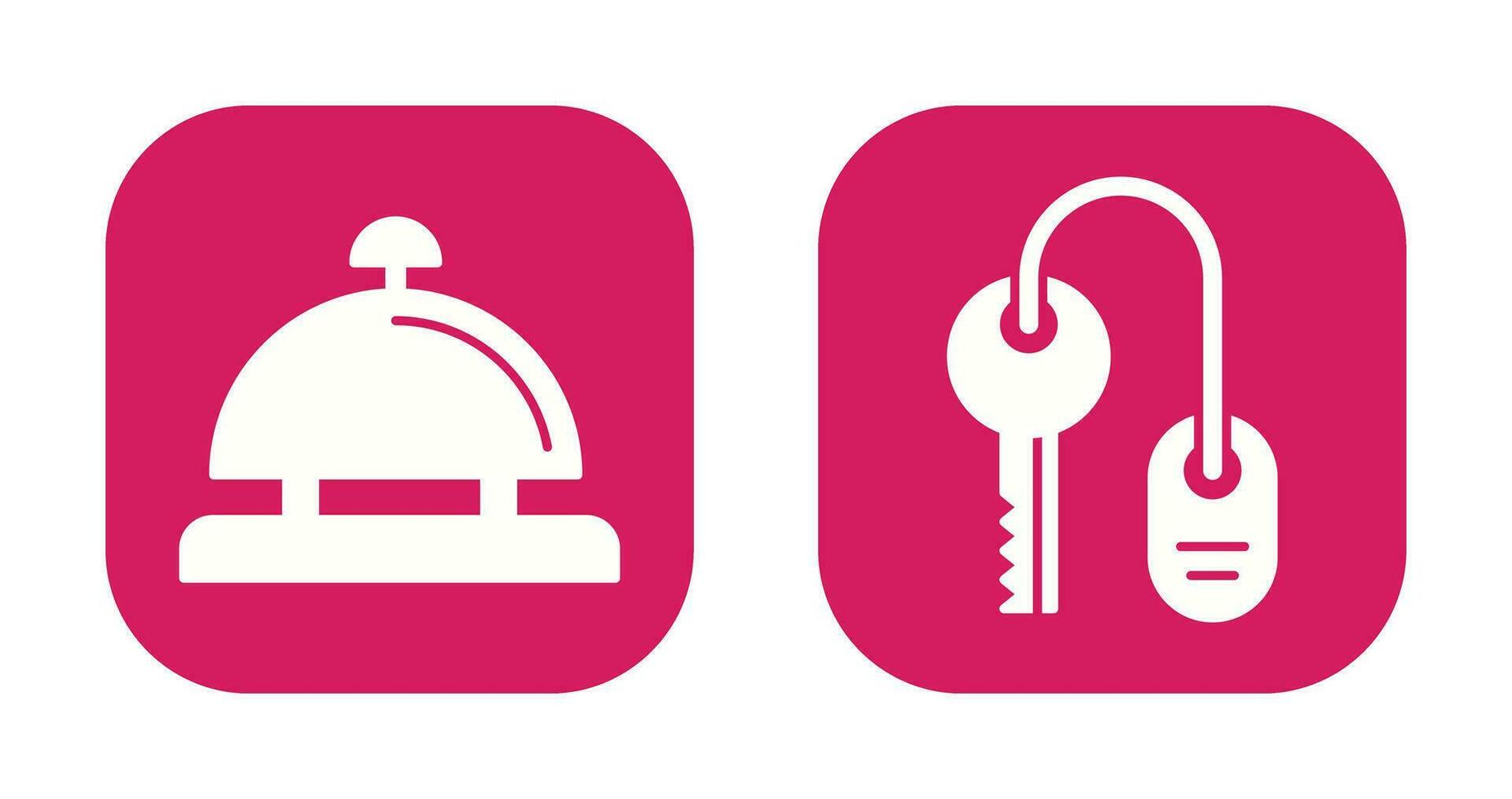 Room key and Desk Bell Icon vector
