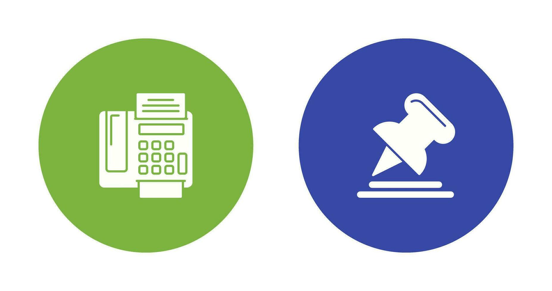 Fax Machine and Pin Icon vector