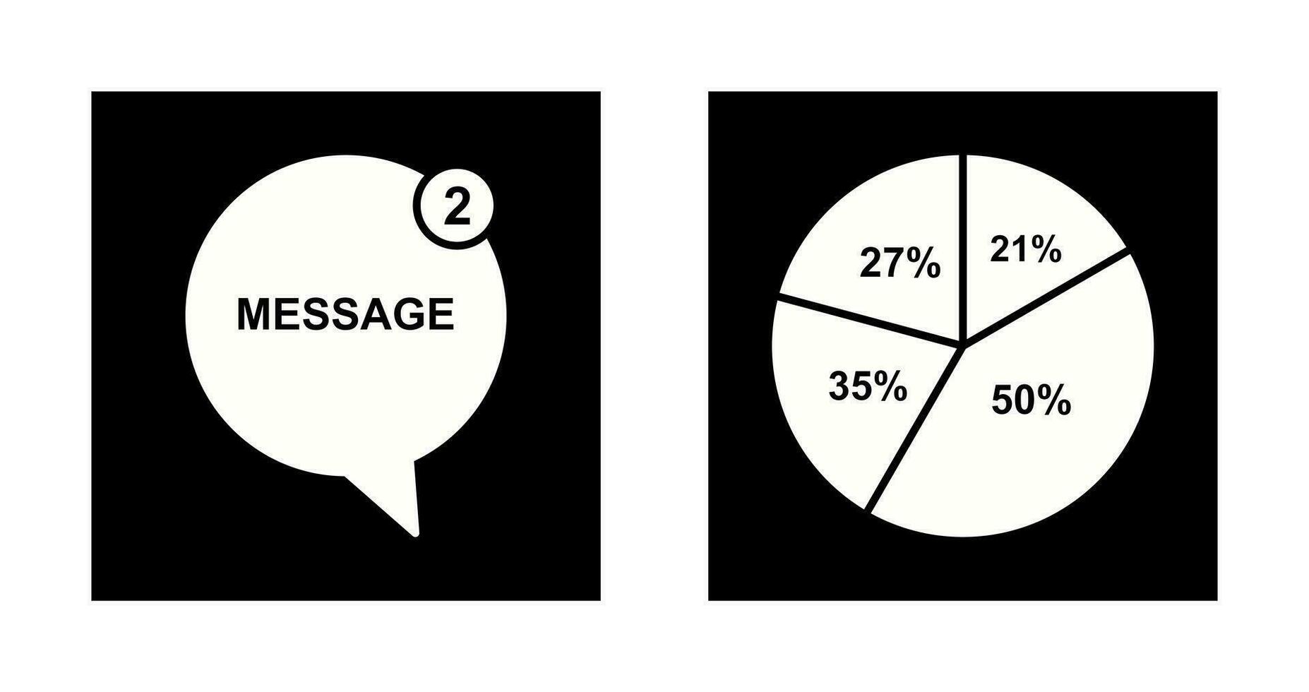 Message Bubbles and Pie Chart Icon vector