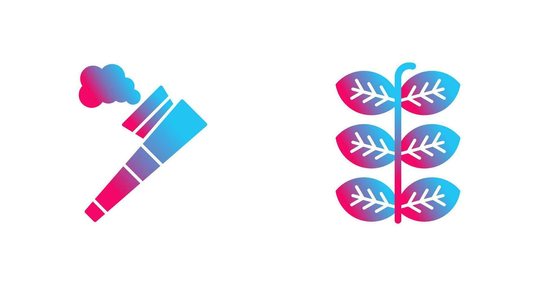 Pipe and Tobacco Leafs Icon vector