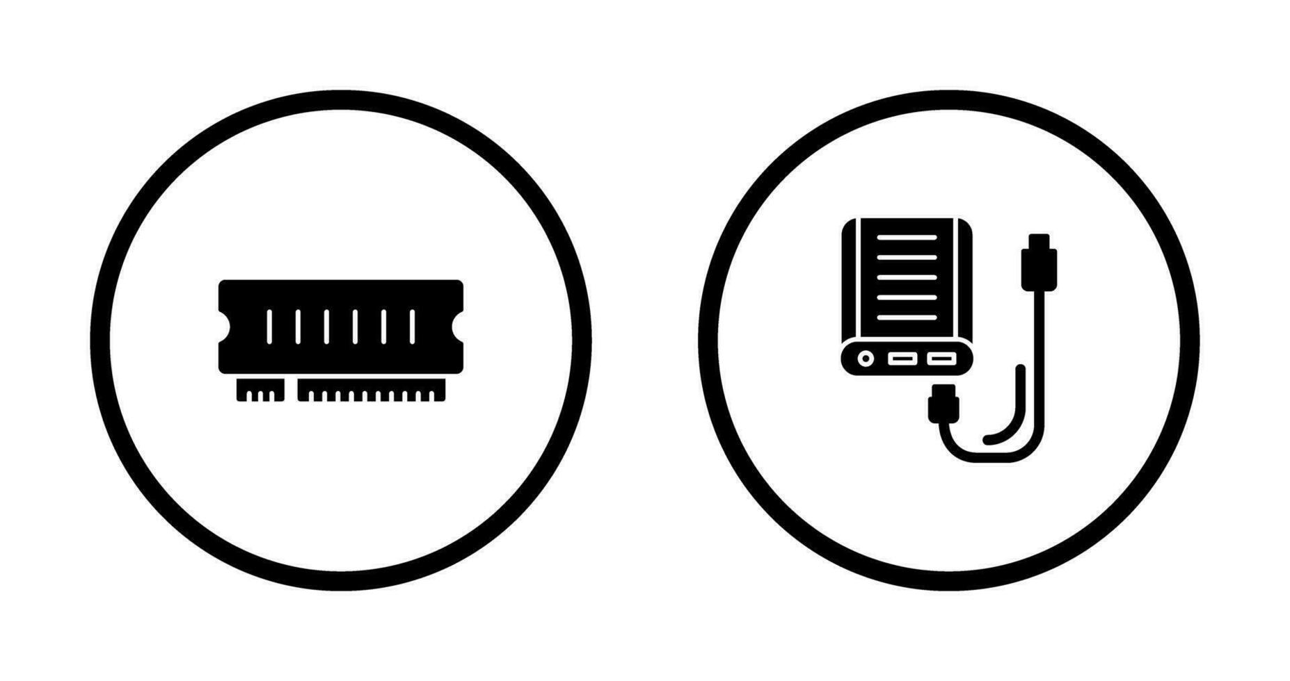 Ram and Power Bank Icon vector