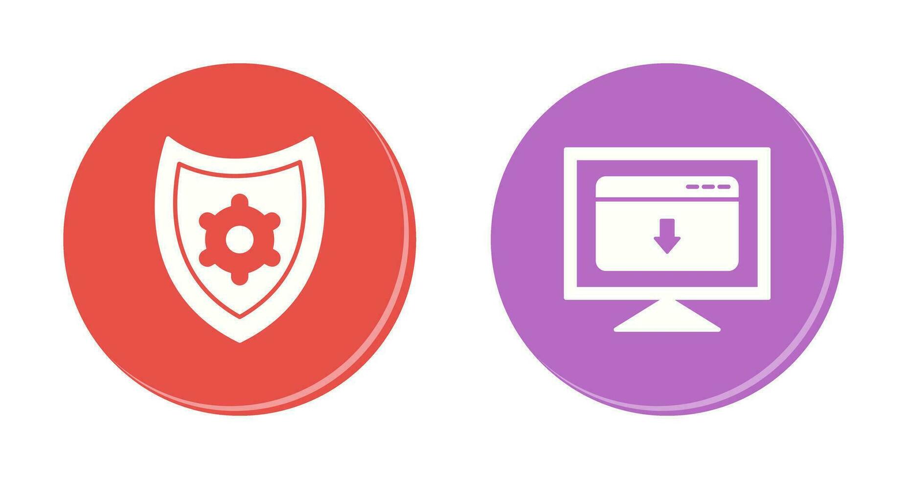 security settings and download webpage Icon vector