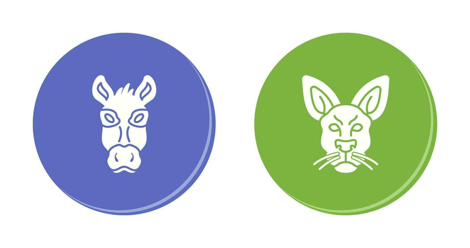 Donkey and Kangaroo Icon vector