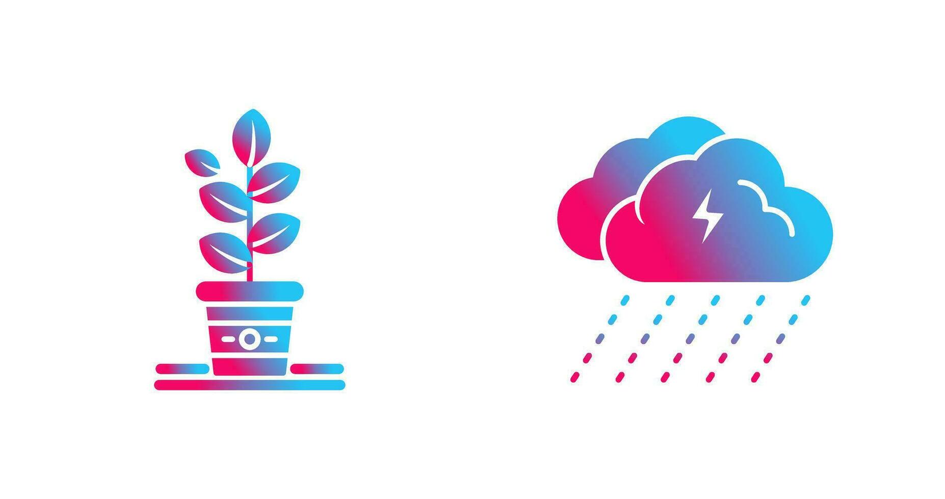 Planting and Rainy Day Icon vector