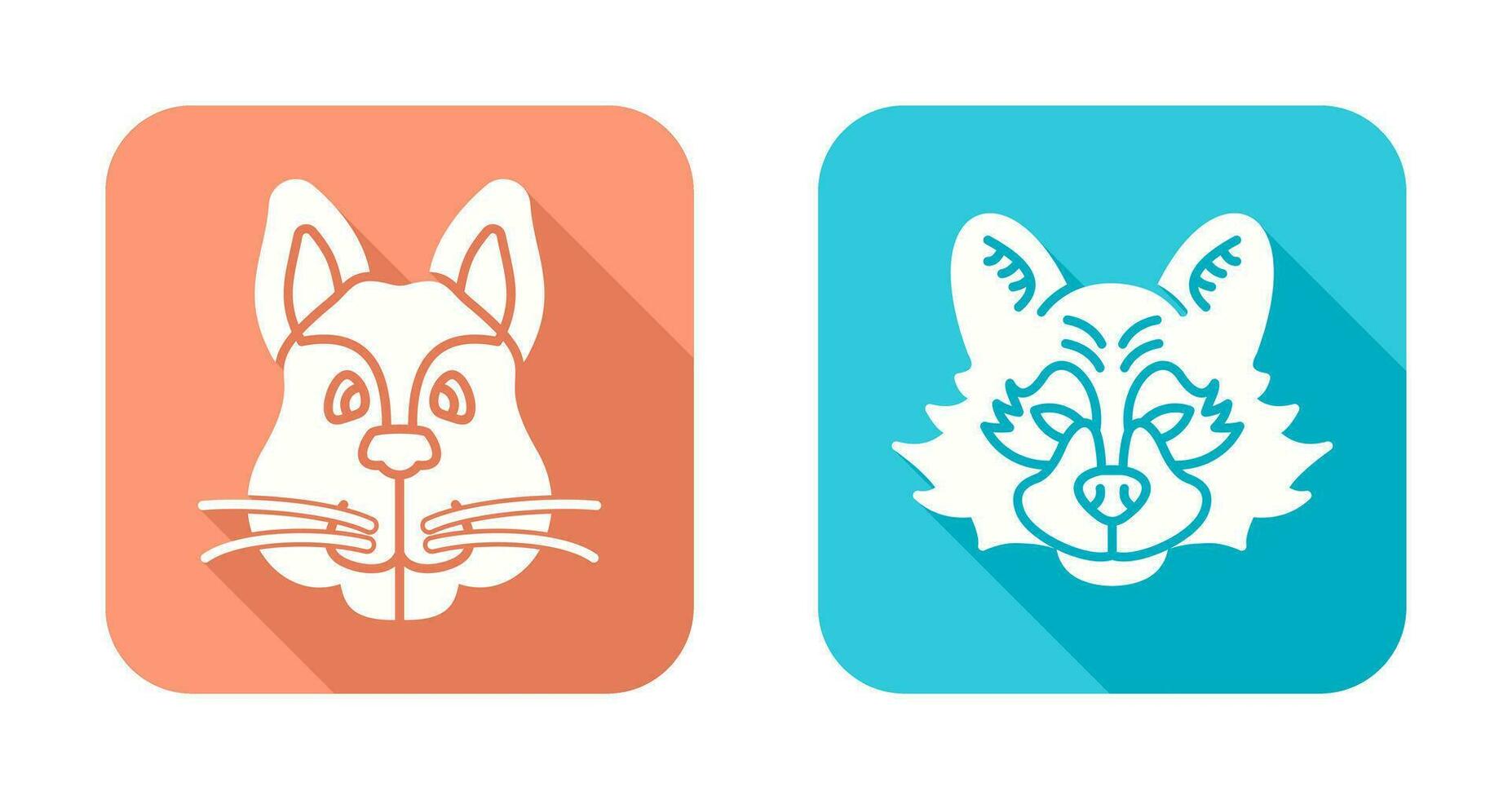 Squirrel and Raccoon Icon vector