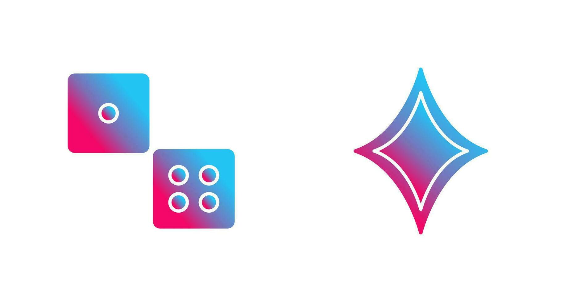dice and diamond and  Icon vector