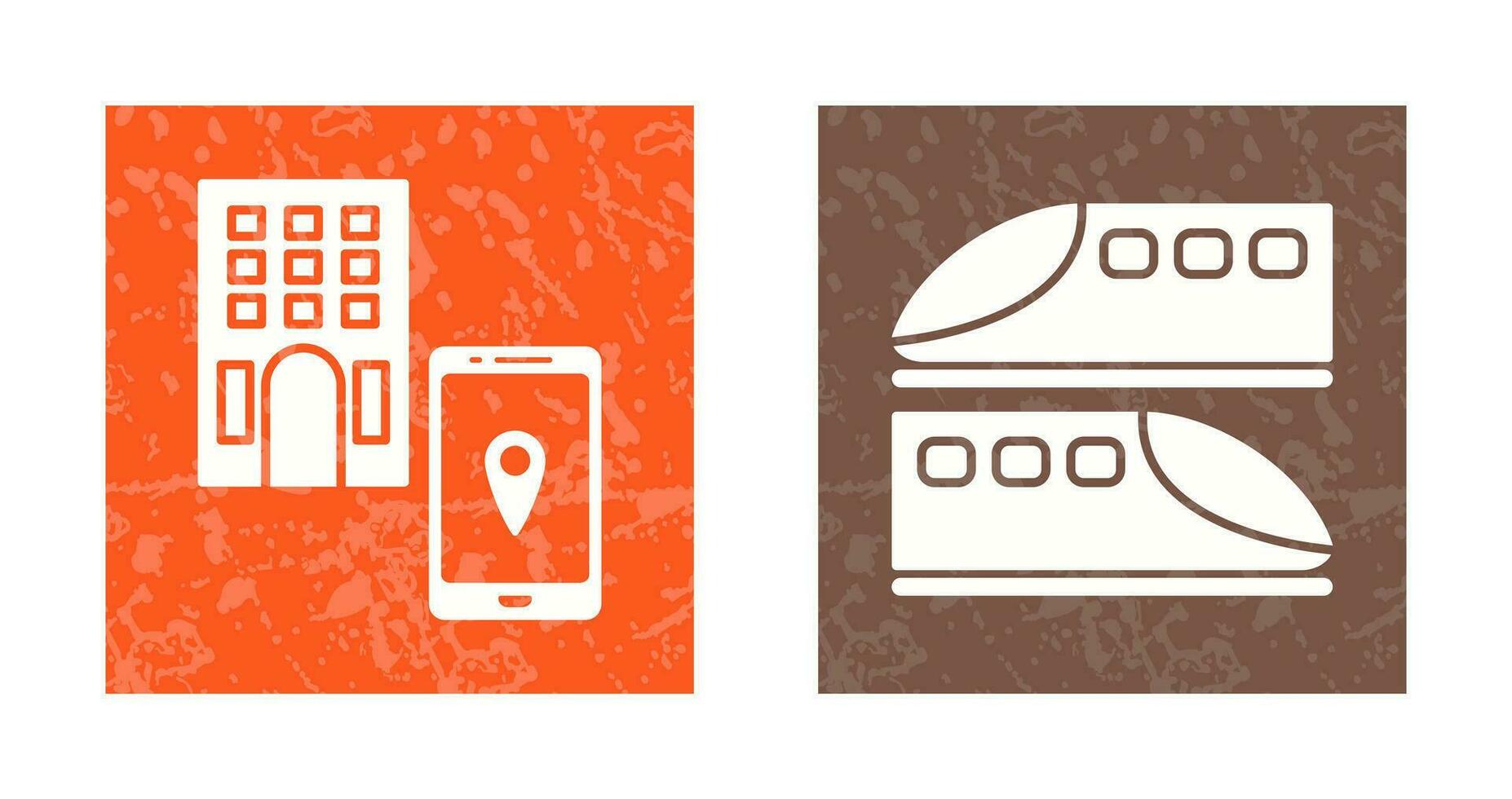 find hotel and train  Icon vector