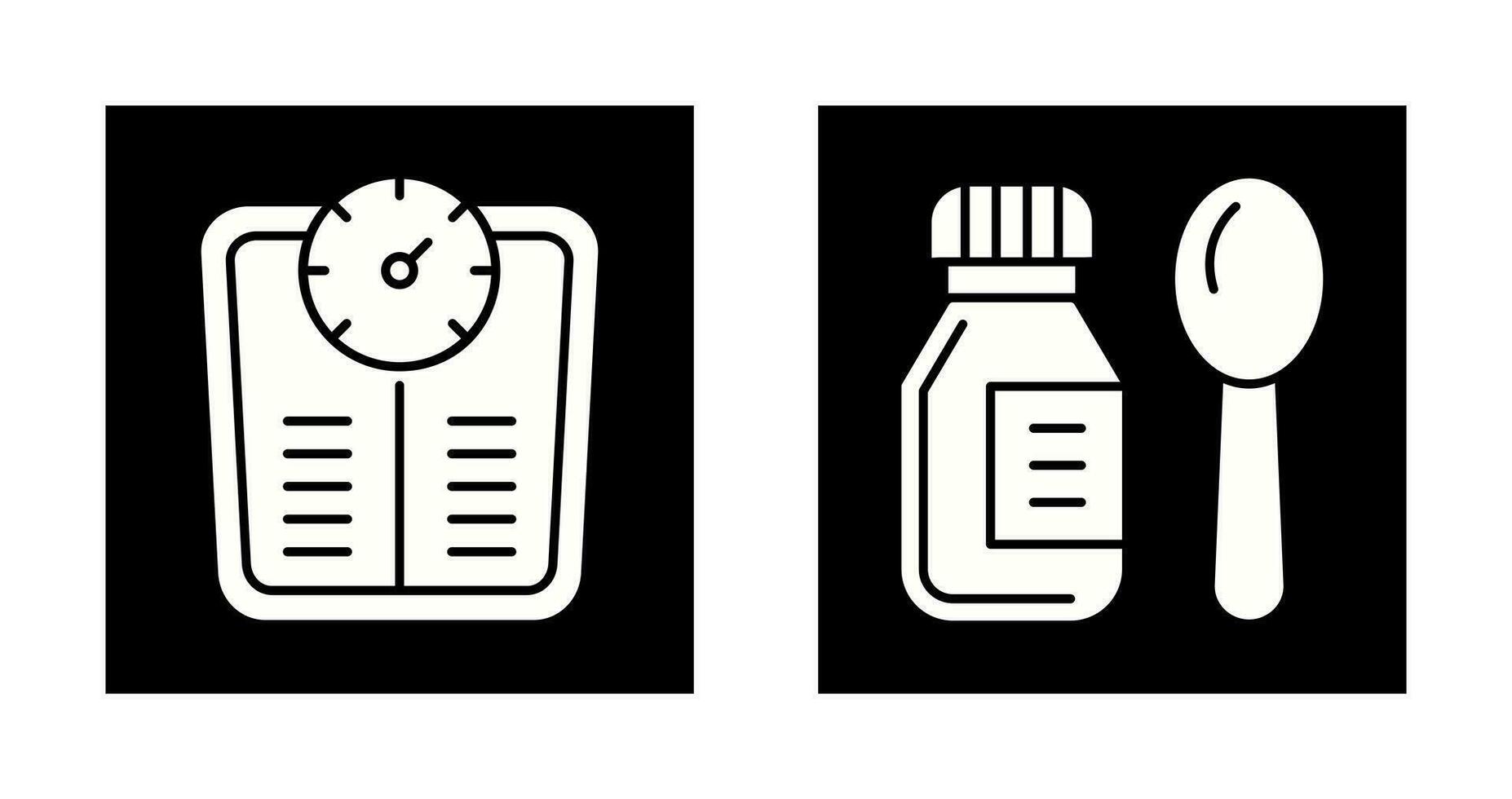 Weight Scale and Syrup Icon vector