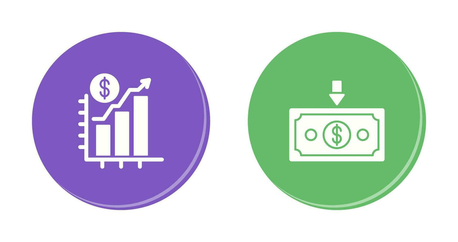 Chart Up and Money Down Icon vector