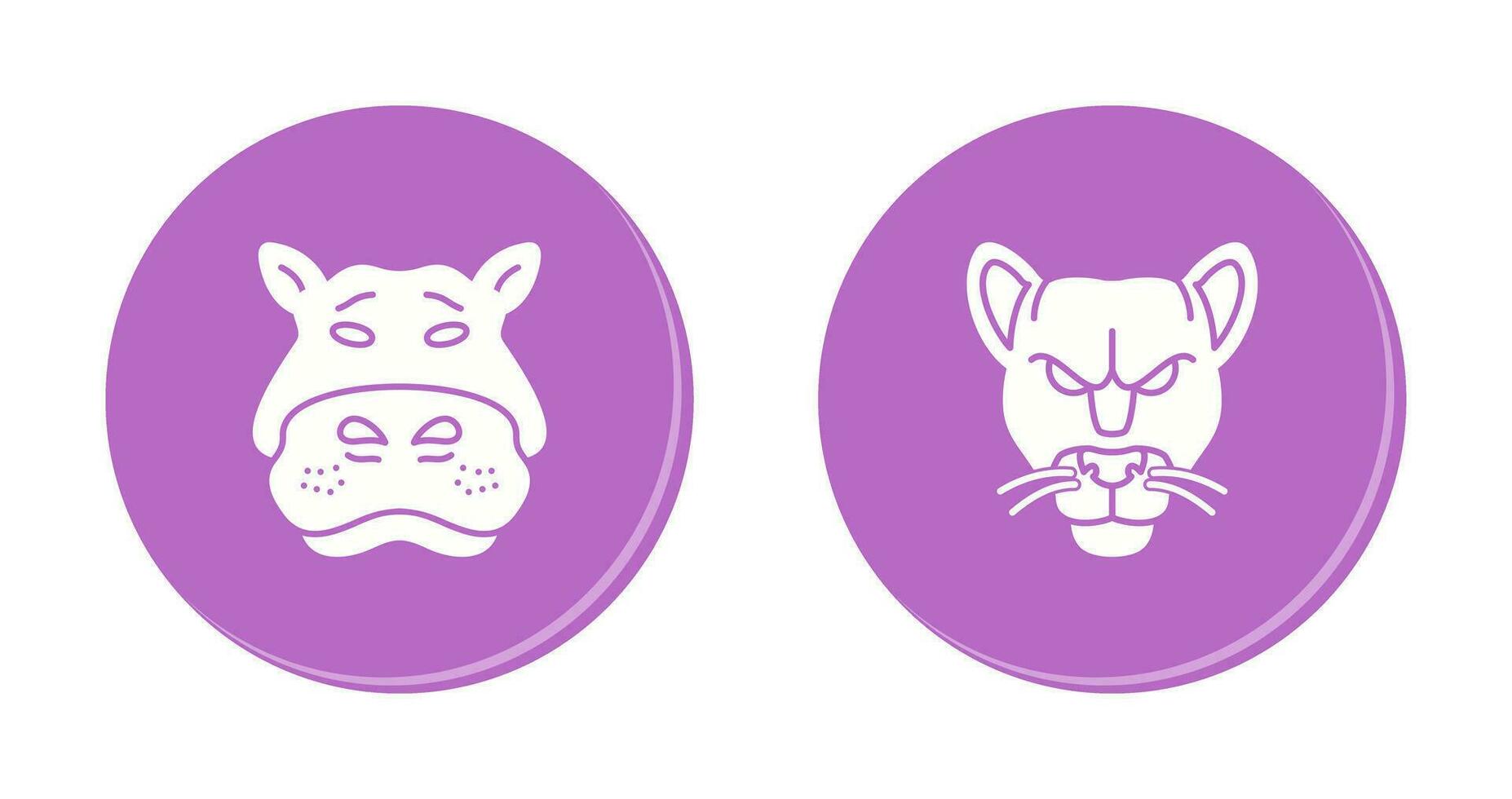 Panther an d Hippo Icon vector