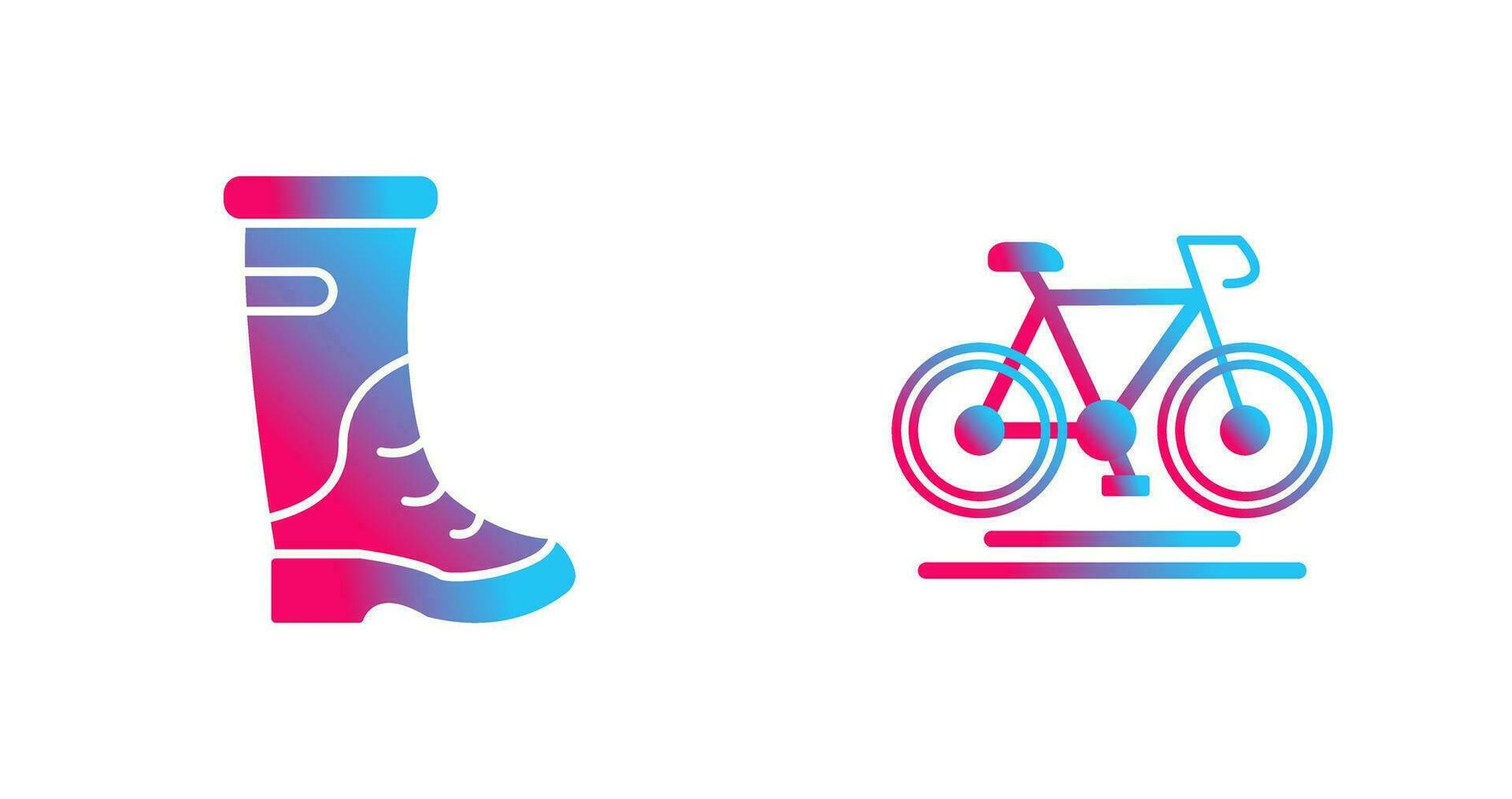 Rain Boots and Cycling Icon vector