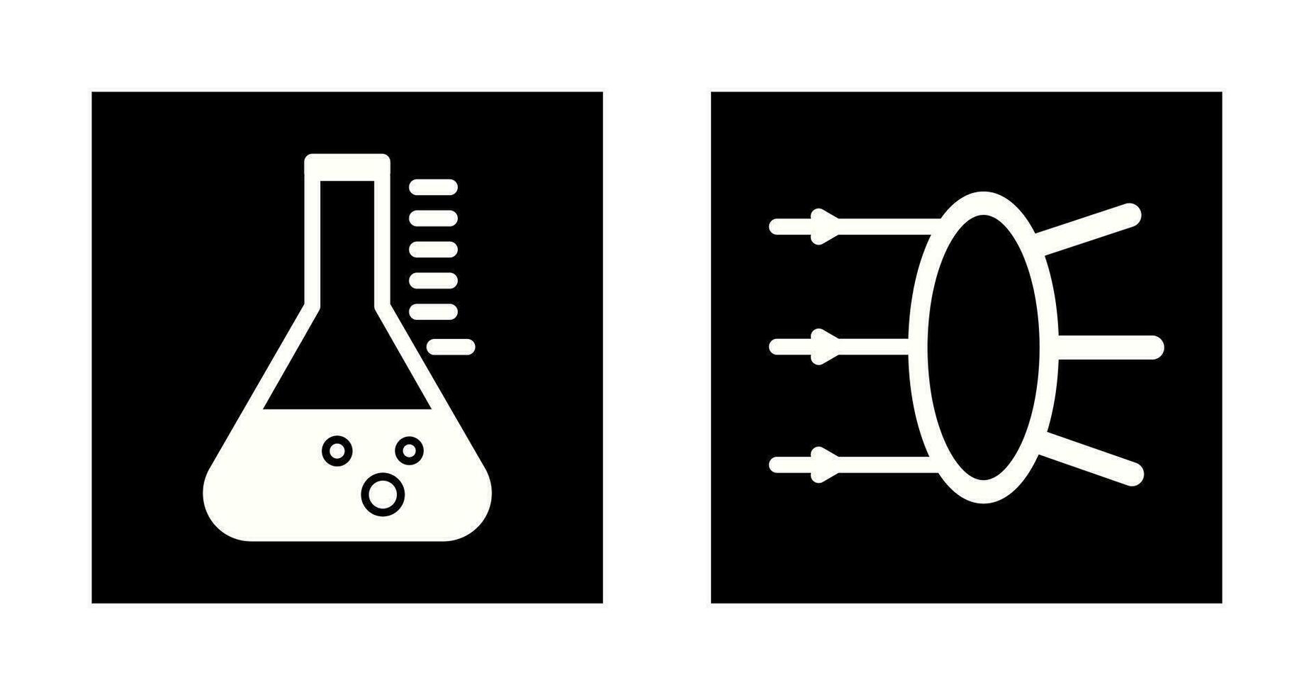 Refraction and beaker Icon vector