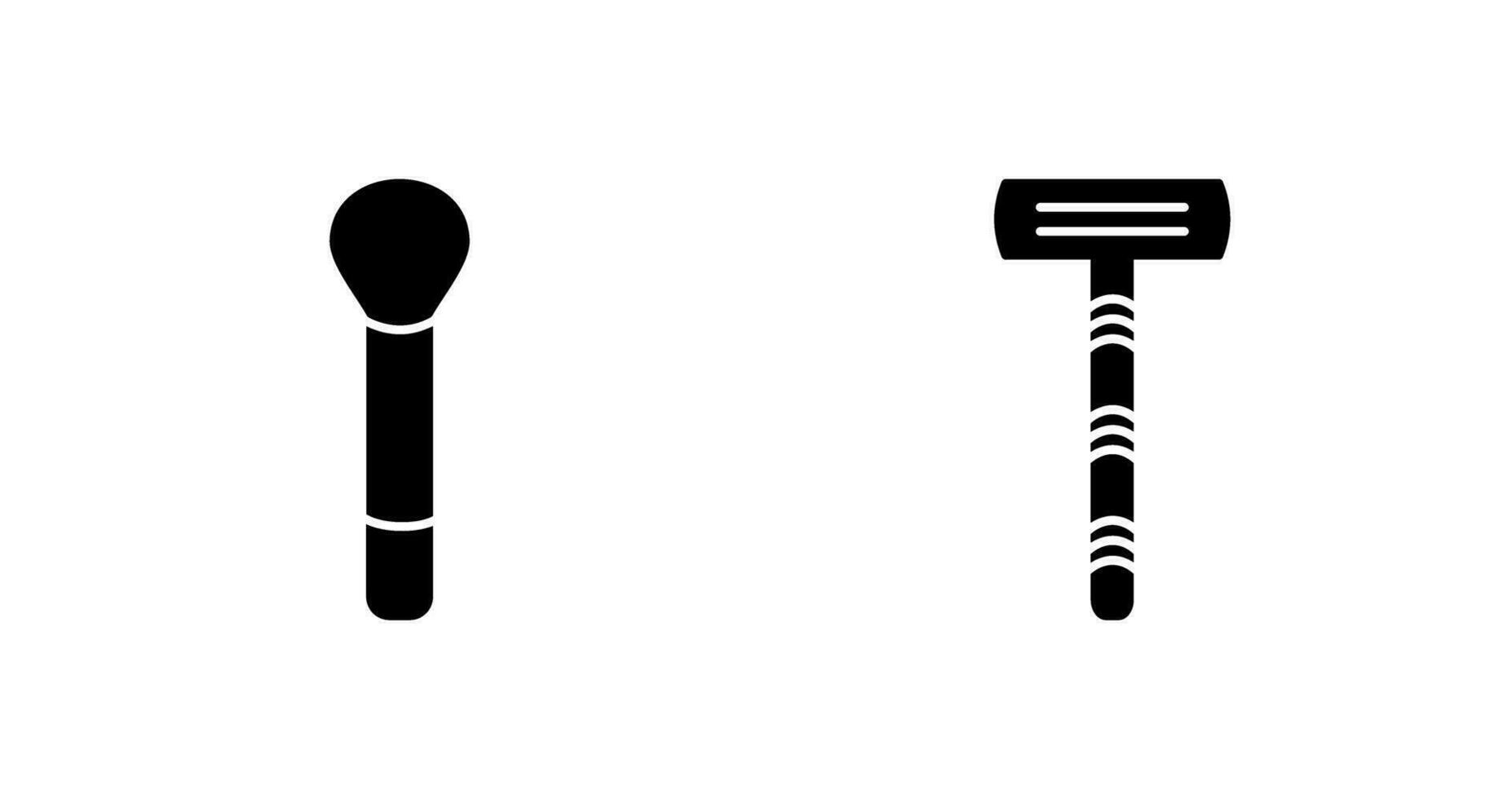 Brush and Razor Icon vector