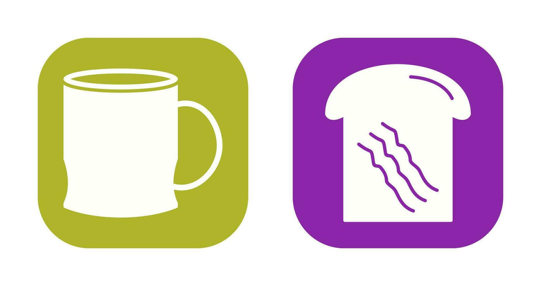 toast and coffee cup  Icon vector