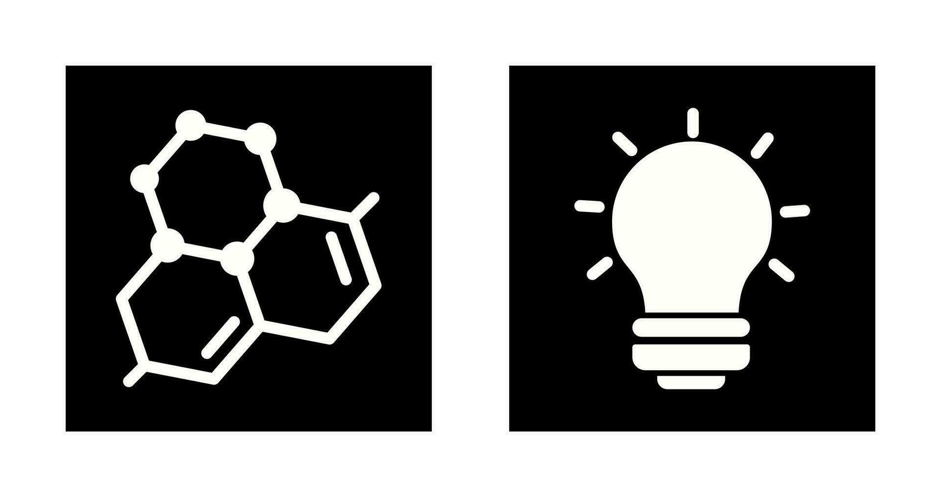 Molecule and Light Bulb Icon vector