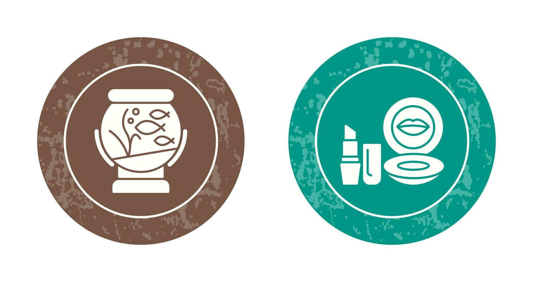 Fishbowl and Makeup Icon vector