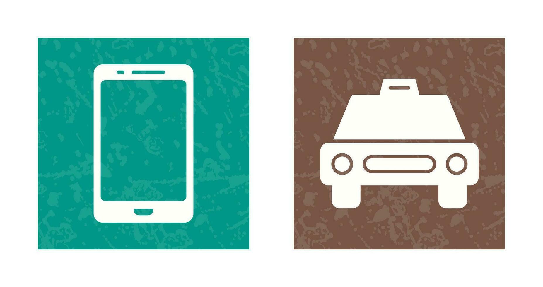 célula teléfono y taxi icono vector