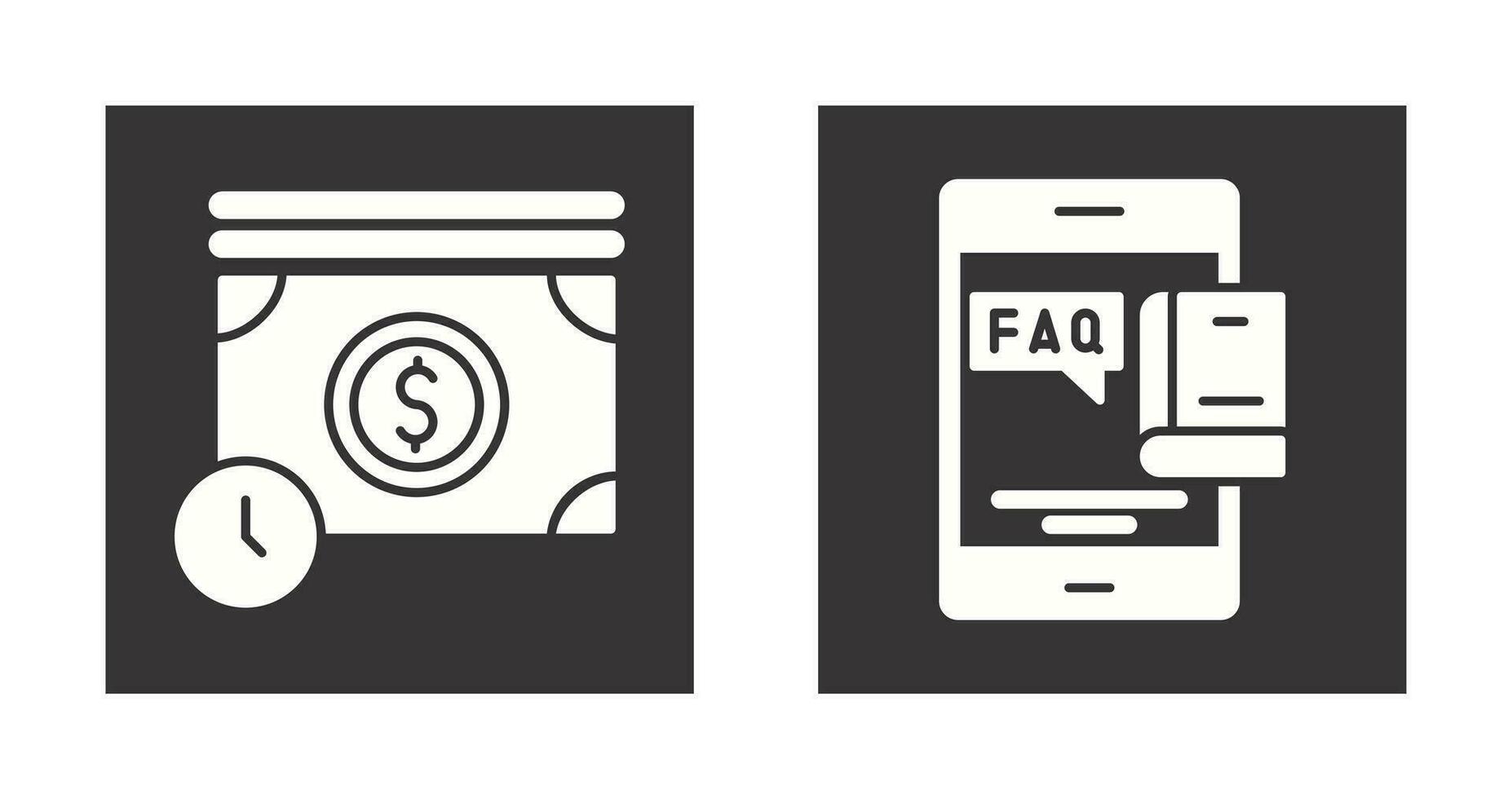 Time is Mony and Faq Icon vector