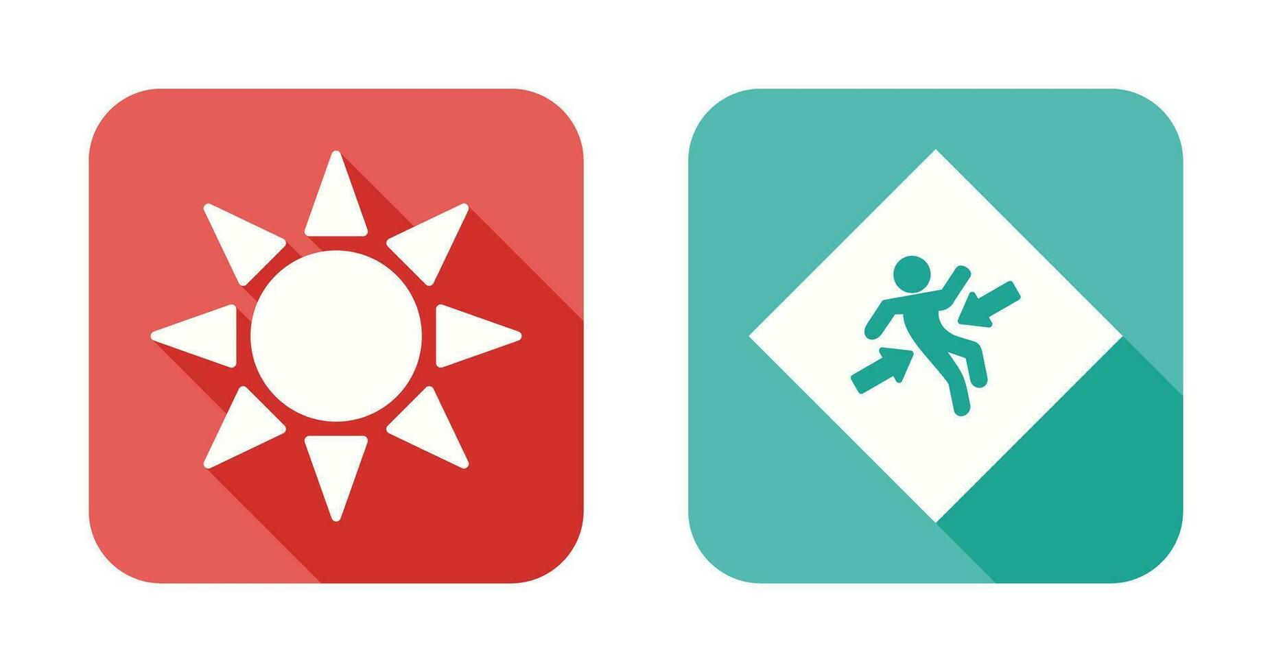UV radiation and crush zone  Icon vector