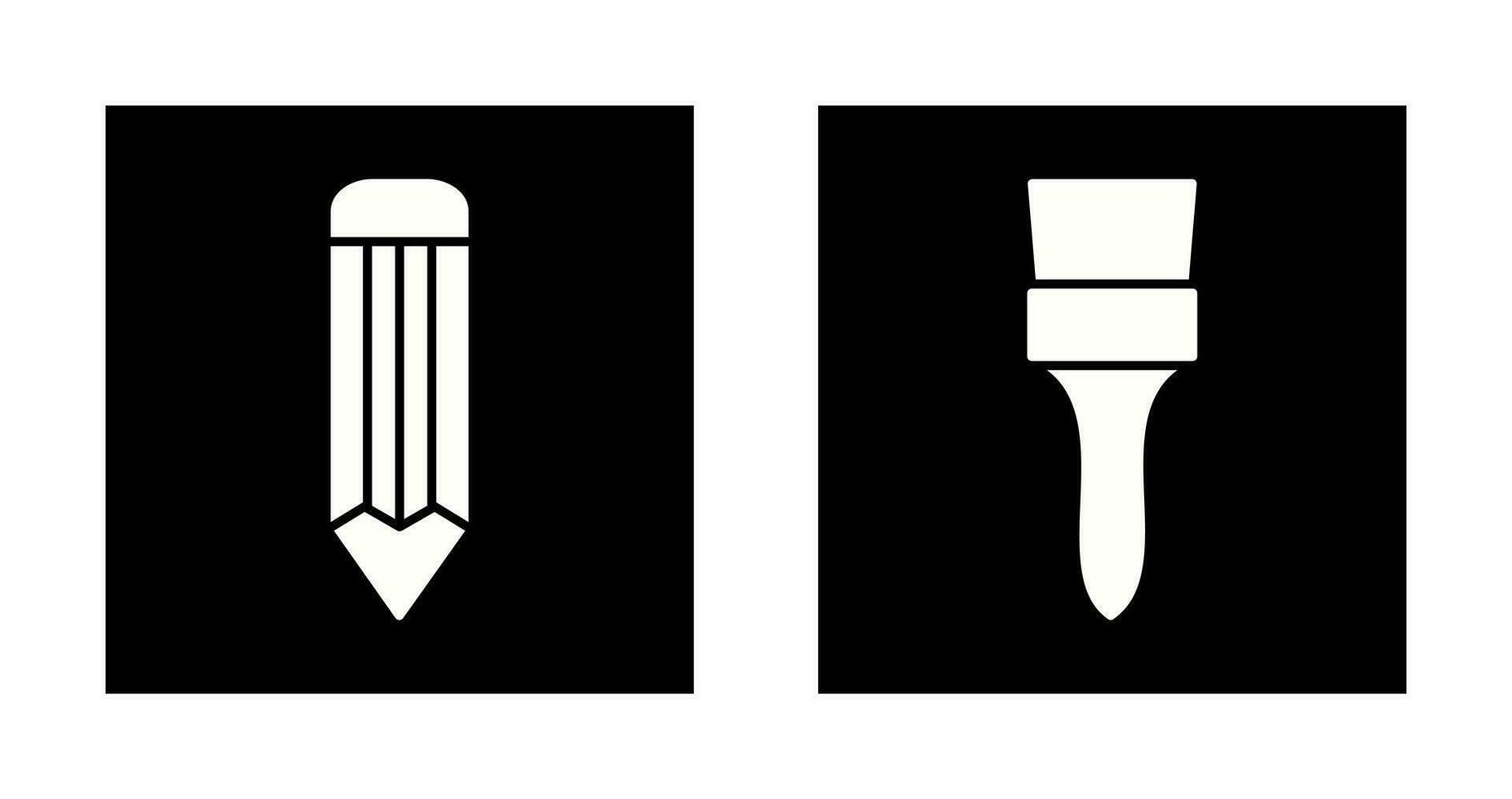 pencil and Brush Icon vector