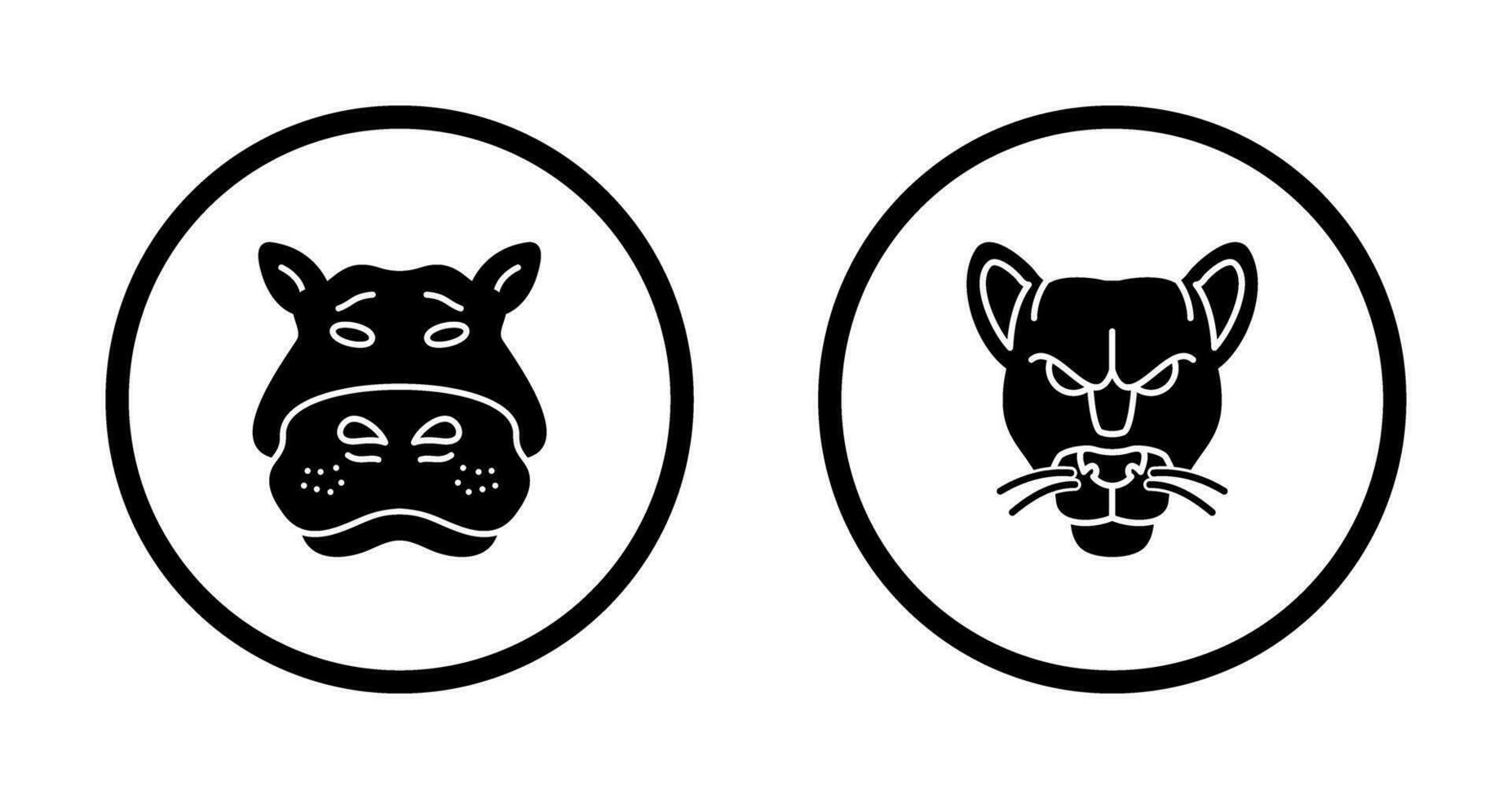 Panther an d Hippo Icon vector