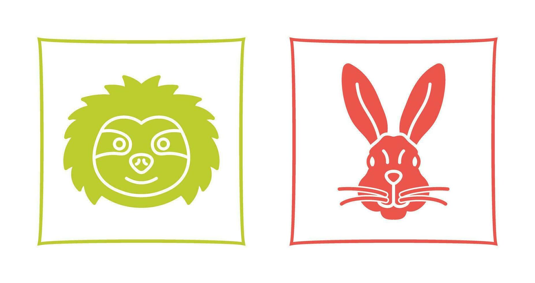 Sloth and Rabbit Icon vector