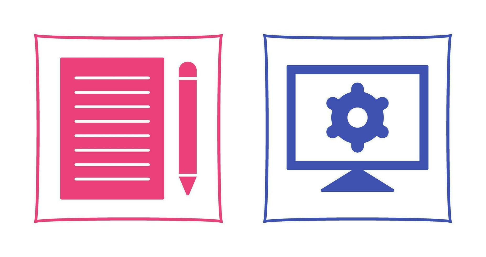 escribir realimentación y computadora ajustes icono vector