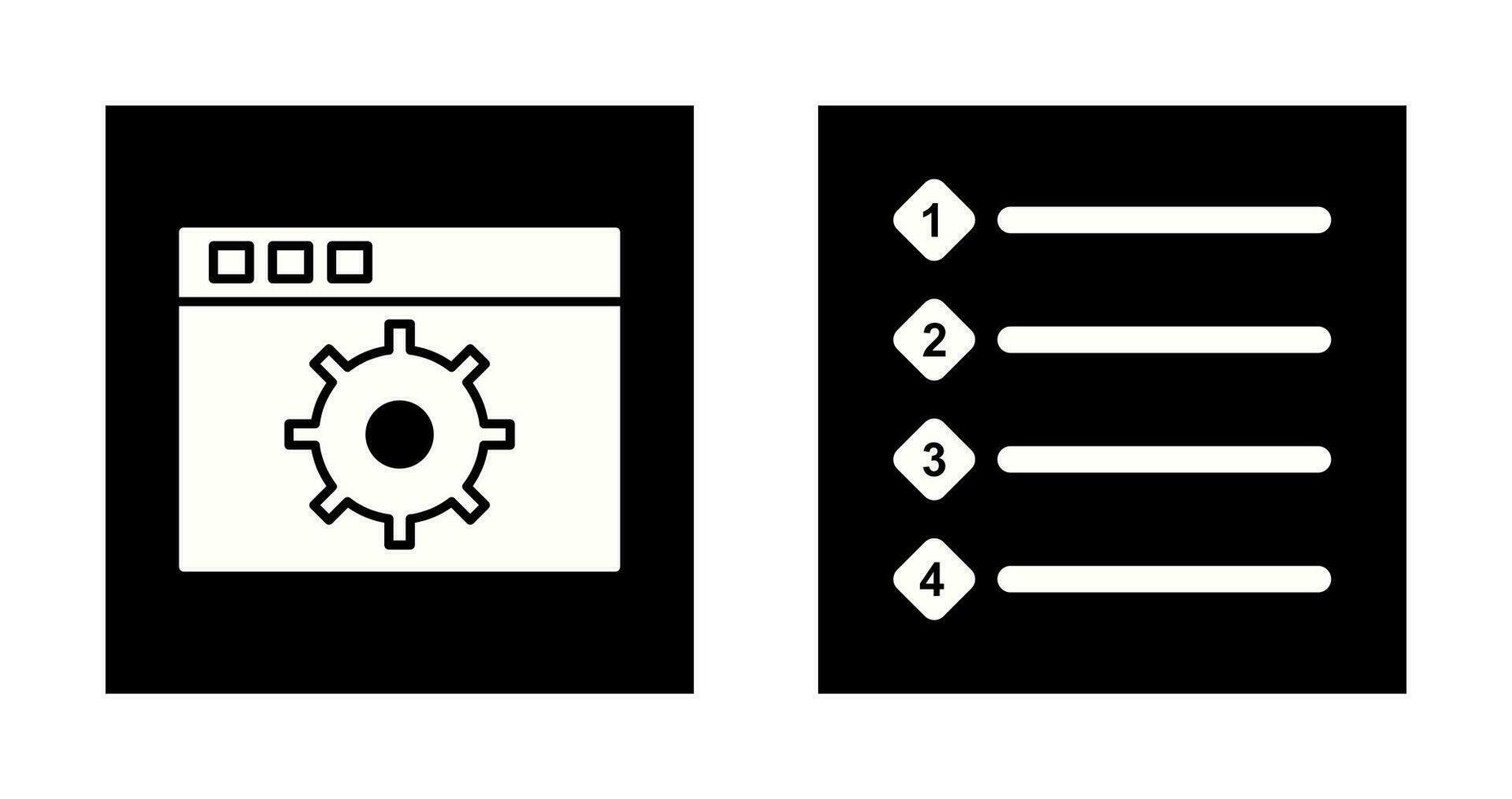 settings and numbered lists Icon vector