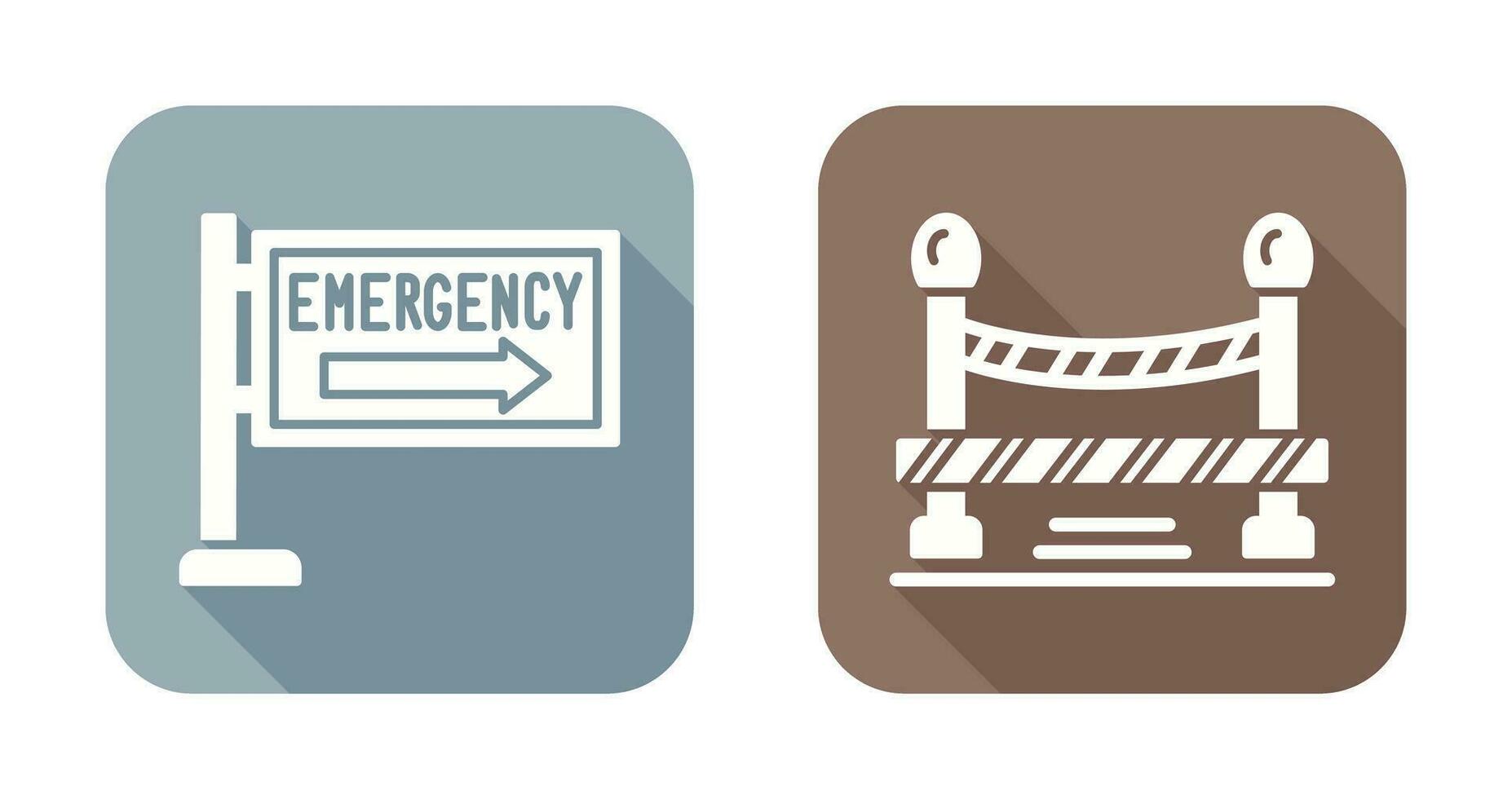 Emergency Sign and Do Not Cross Line, Icon vector