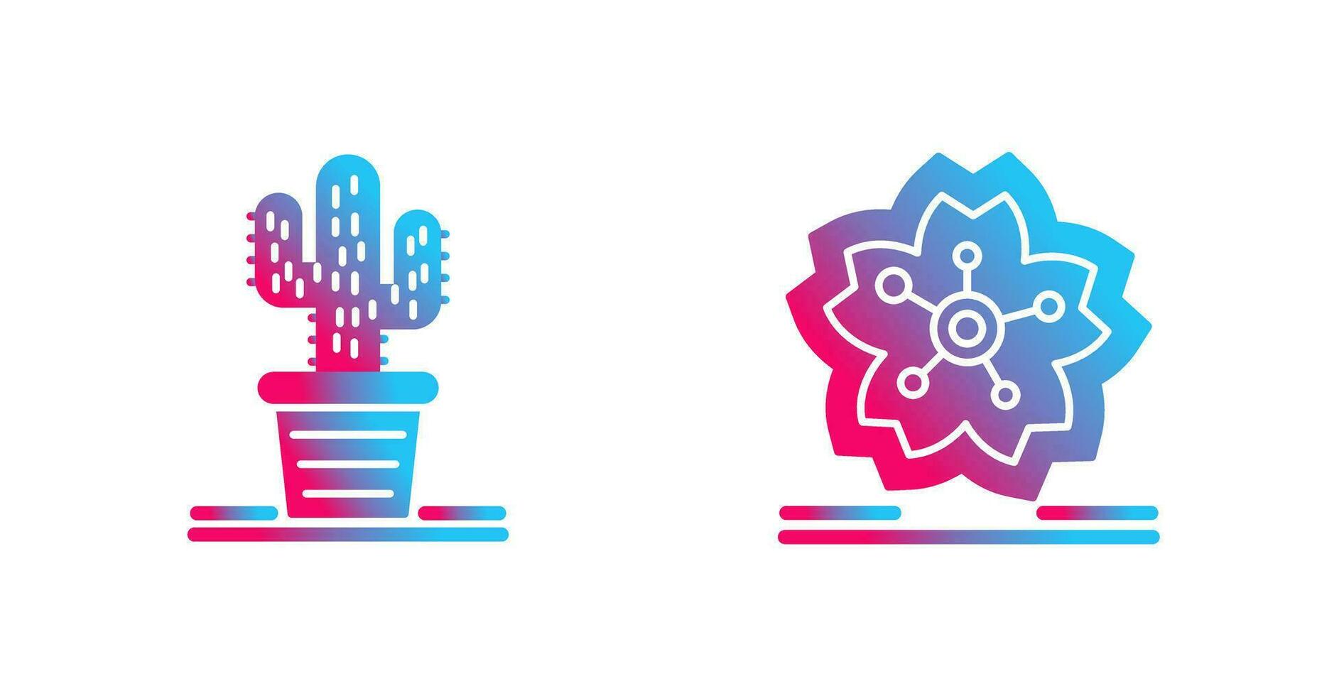 Cactus and Cherry Blossom Icon vector