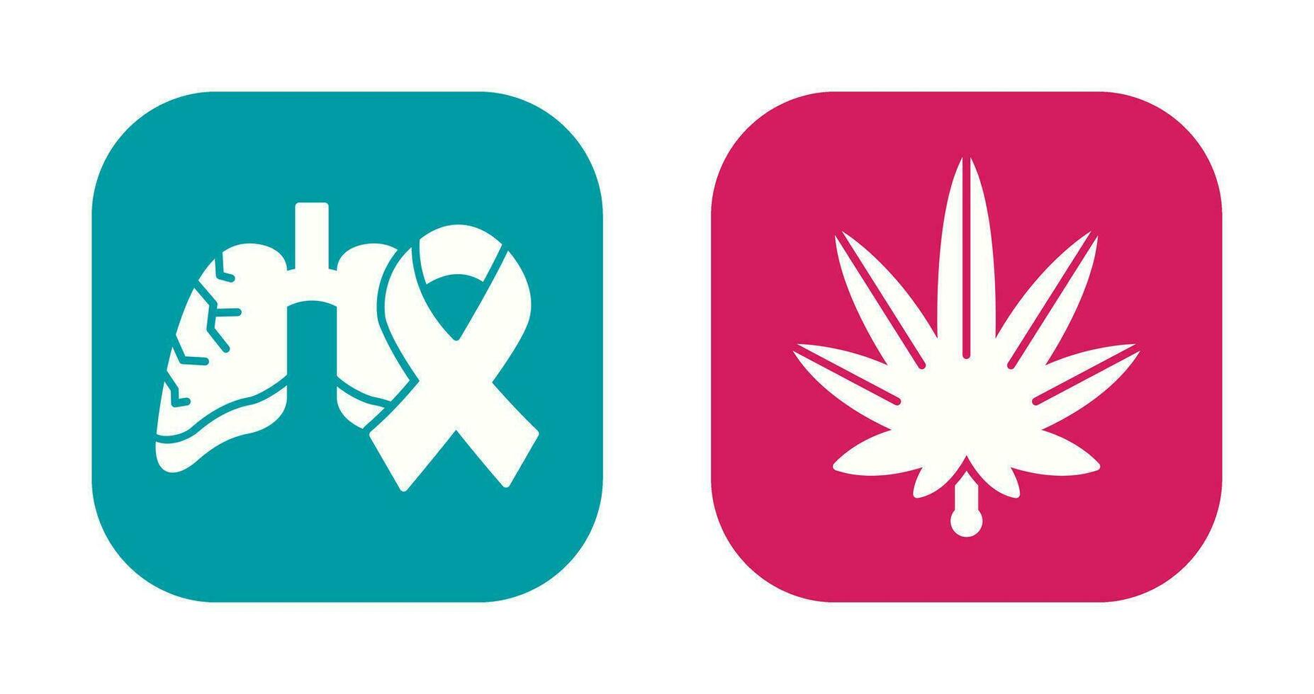 Cancer and Weed Icon vector
