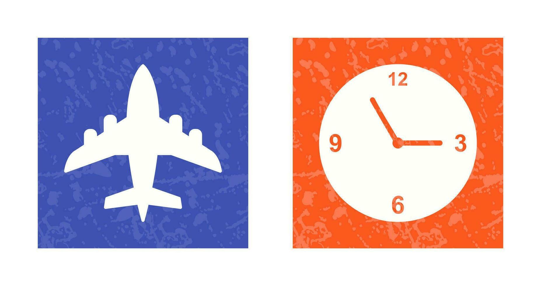 avión y hora icono vector