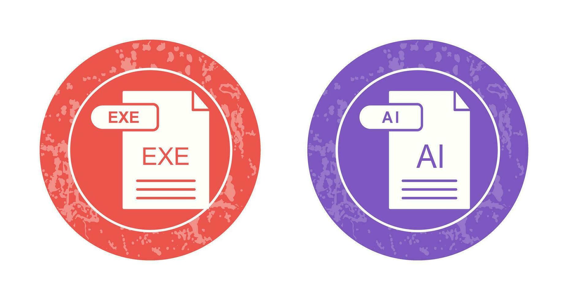 AI and EXE Icon vector