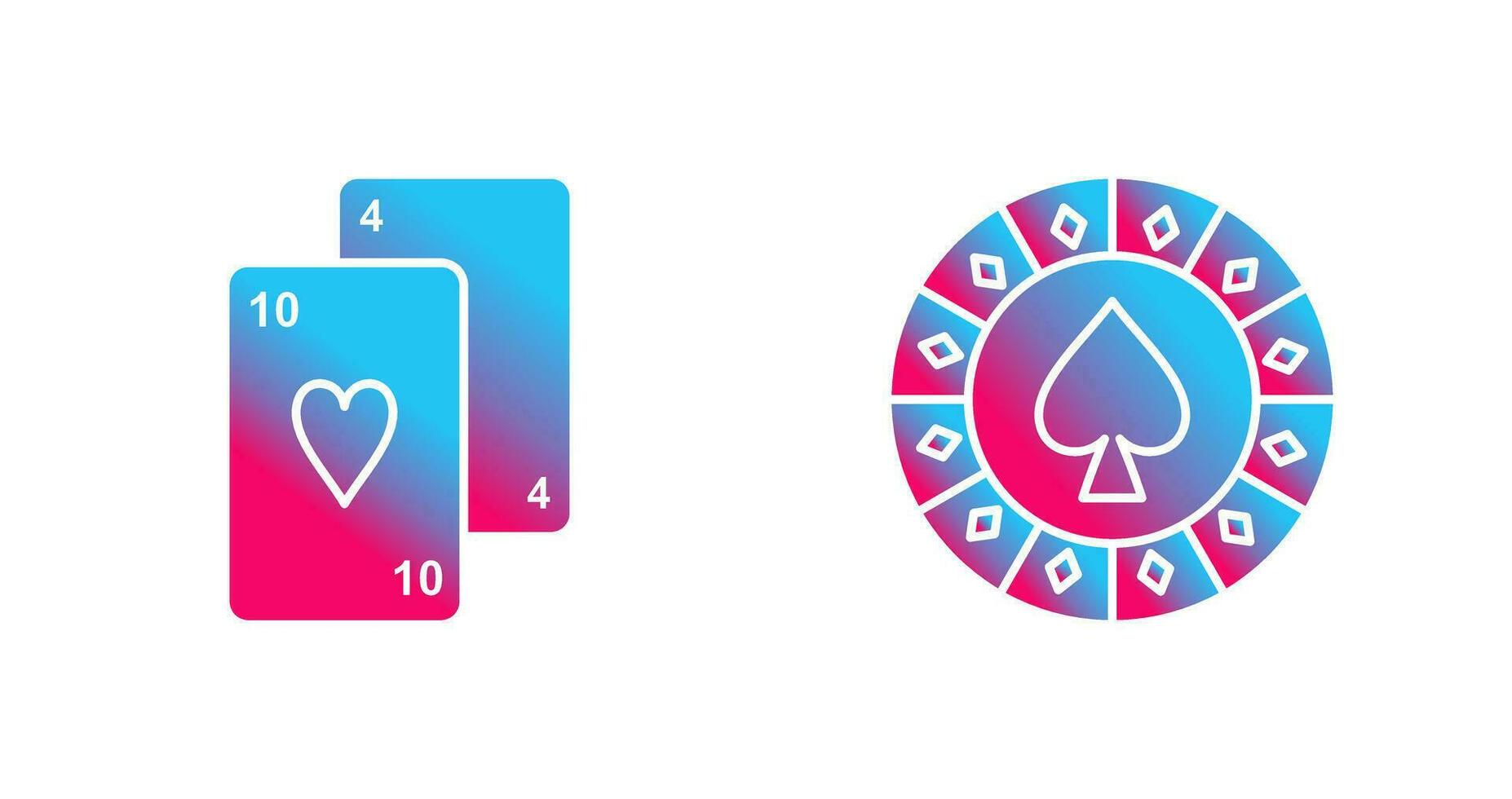 playing cards and spade chips Icon vector