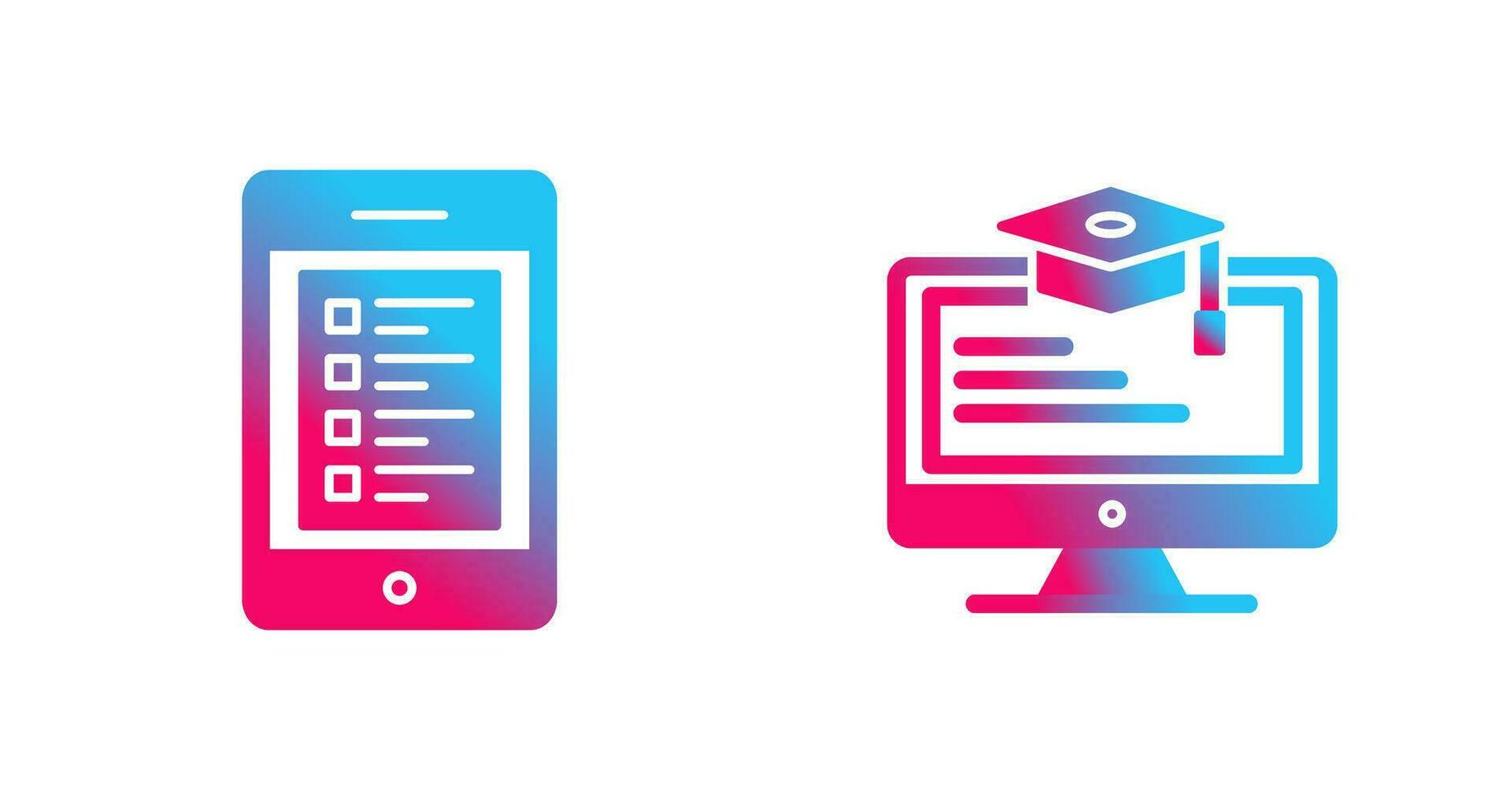 Online Test and Online Learning Icon vector