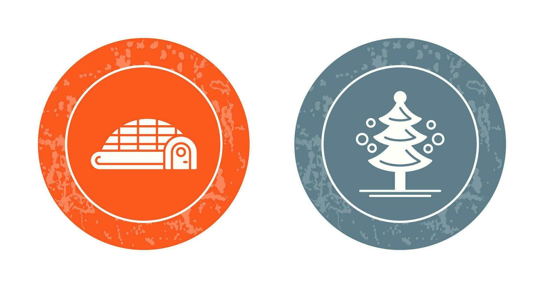 Igloo and Pine Tree Icon vector