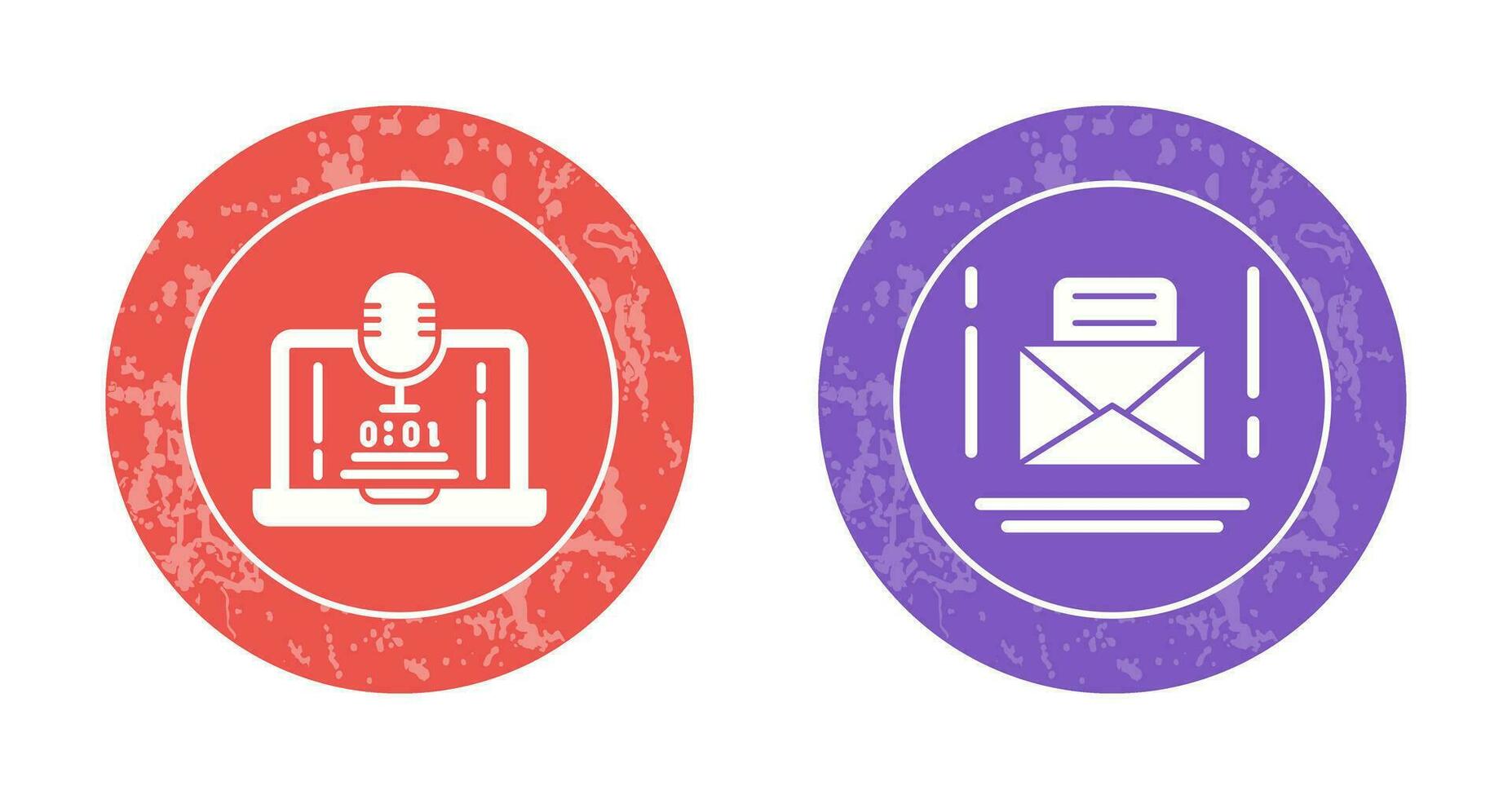 Voice Recorder and Email Icon vector