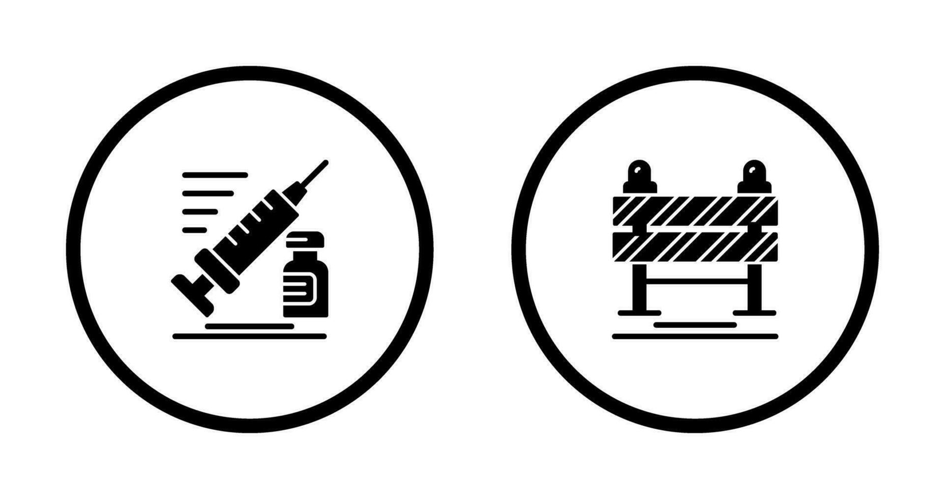 Syringe and Road Blockade Icon vector