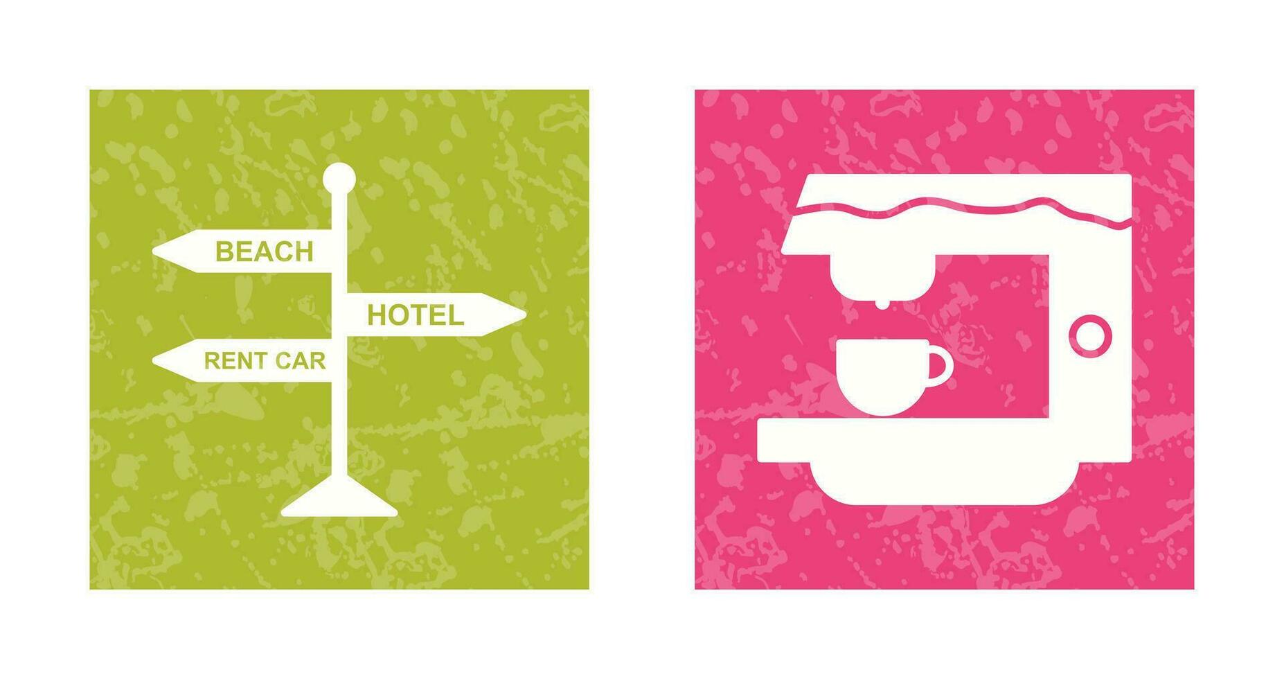 signboard and coffe machine Icon vector