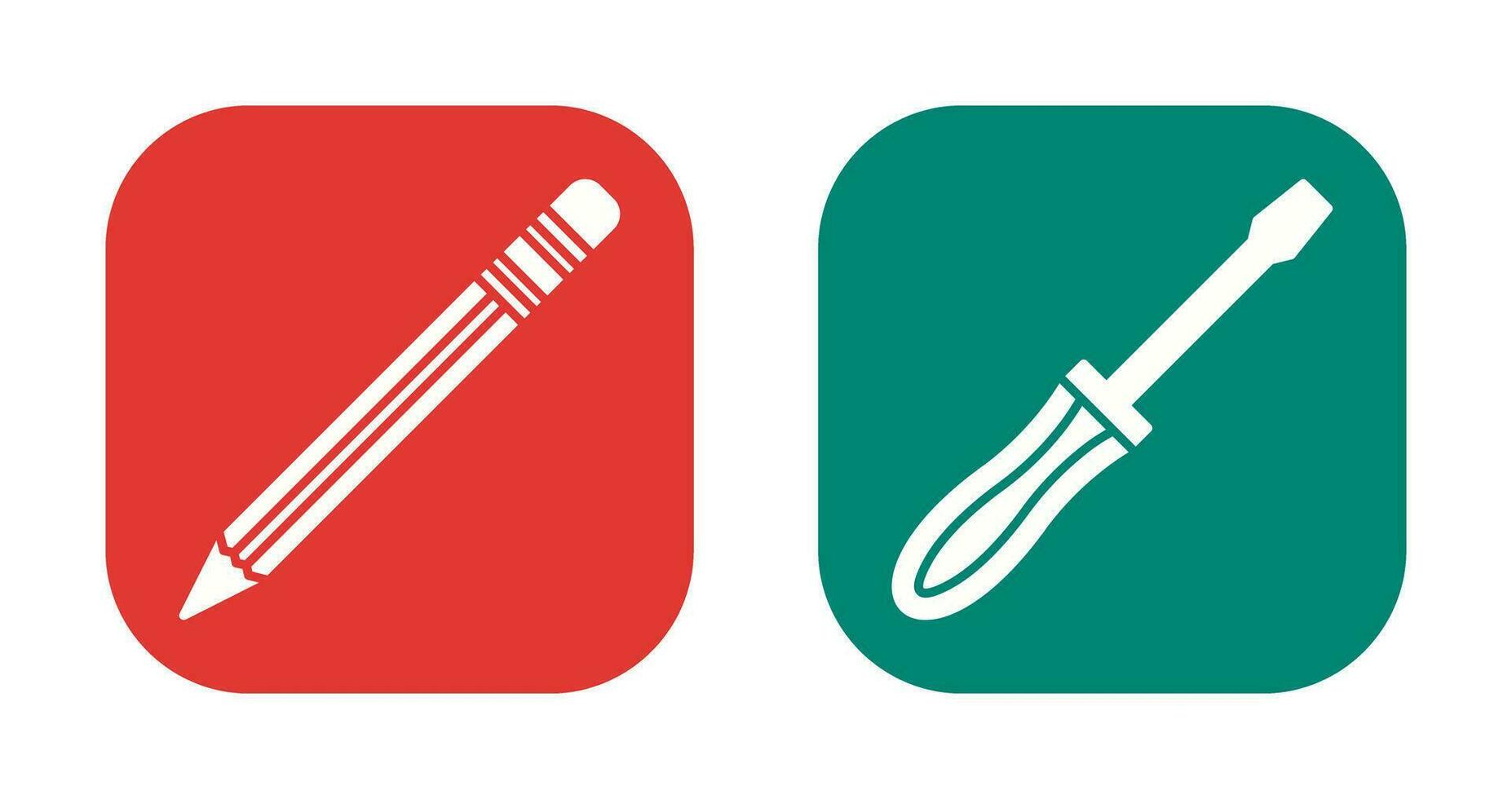 Pencil and Screwdriver Icon vector