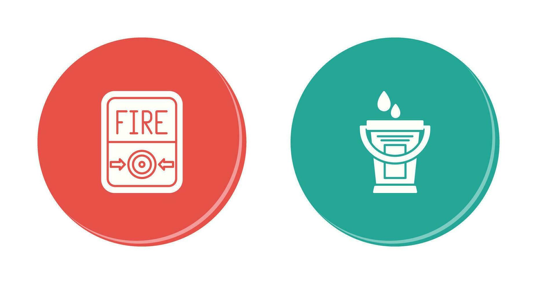 Fire Button and Water Bucket Icon vector