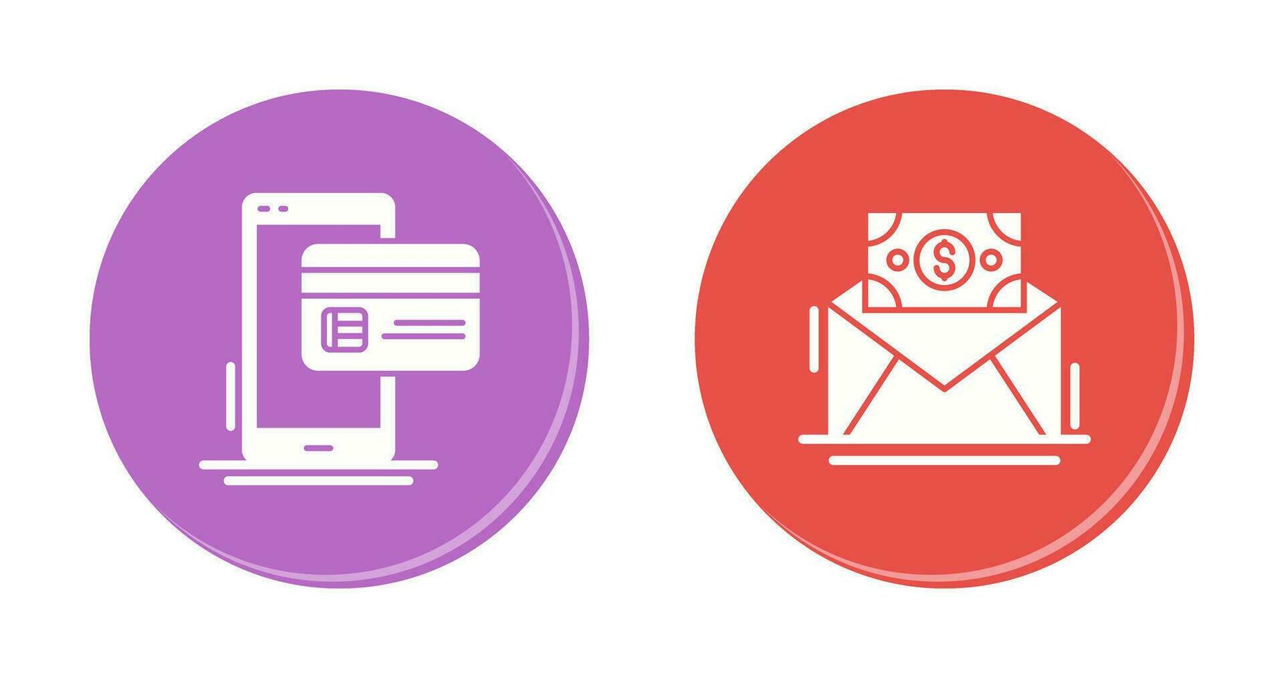 Cashless Payment and Mail Coin Icon vector