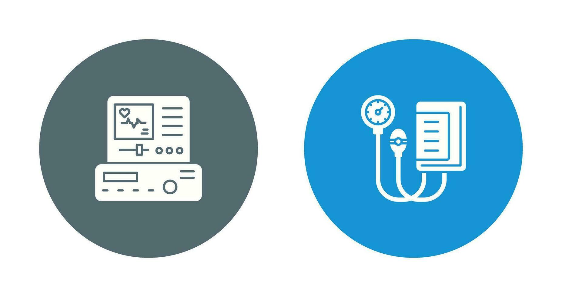 electrocardiograma y sangre presión calibre icono vector