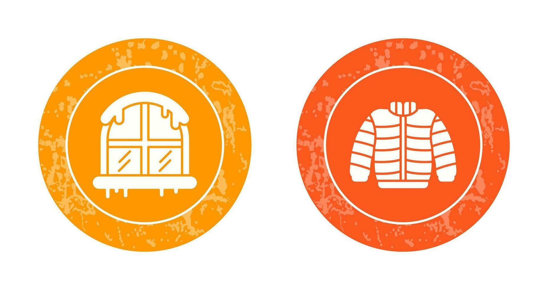 Window and Winter Clothes Icon vector