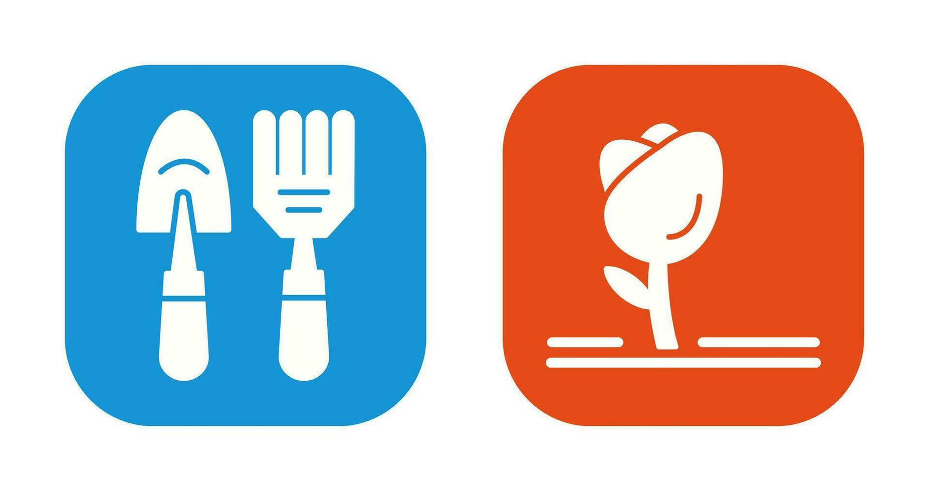 Gardening Tools and Tulip Icon vector